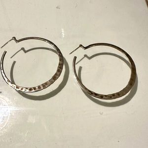 Silpada 925 Silver hammered hoops